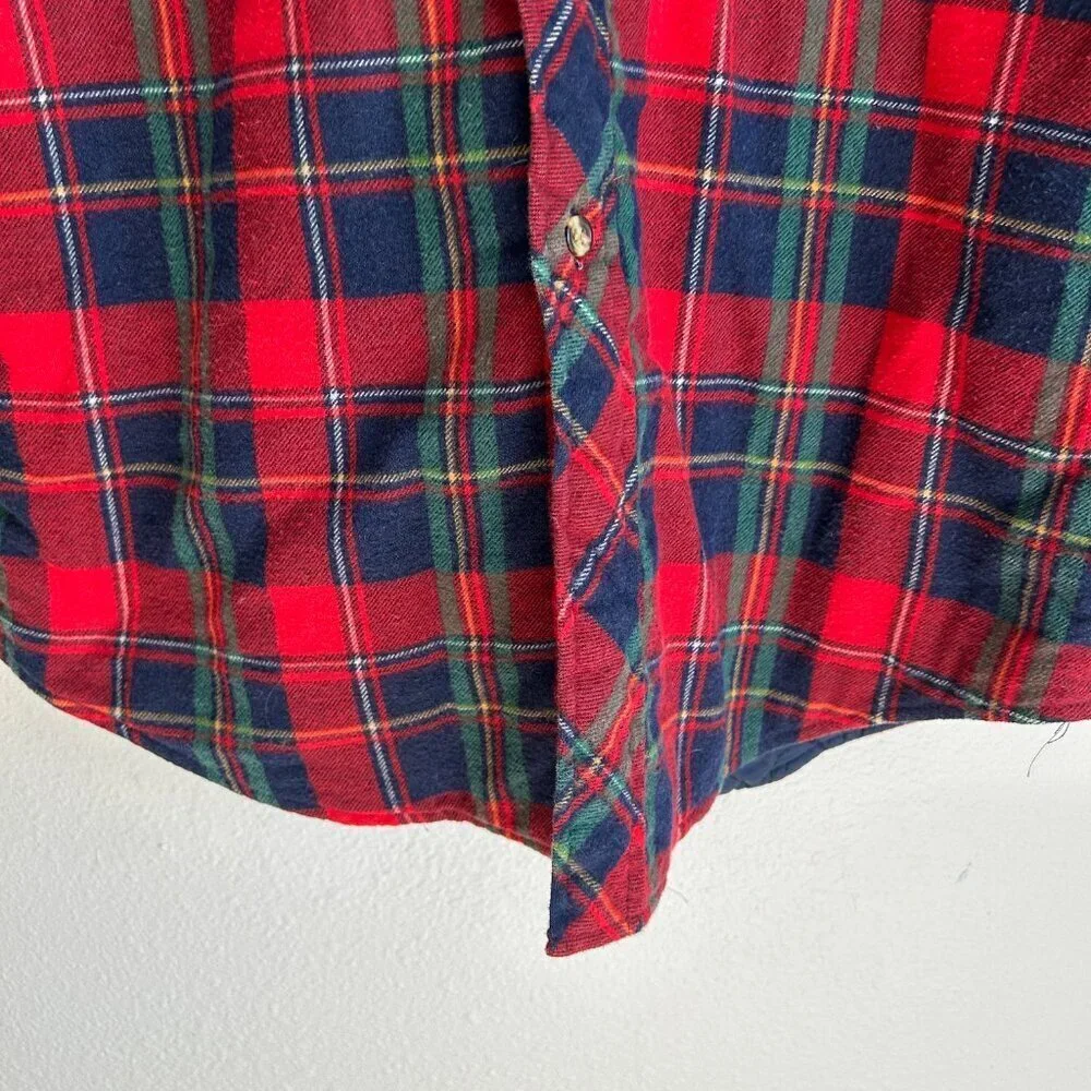 Vintage Northwest Territory Shacket Red Plaid Flannel Quilt Lined Chore